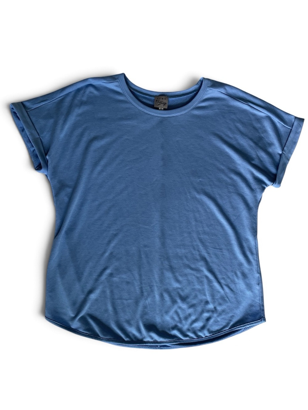 Como Vintage Blue Crewneck Roll Sleeve Tee